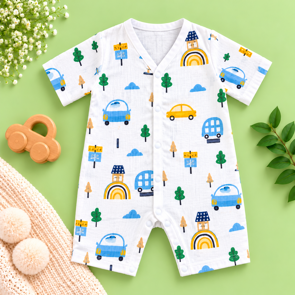 Printed baby romper
